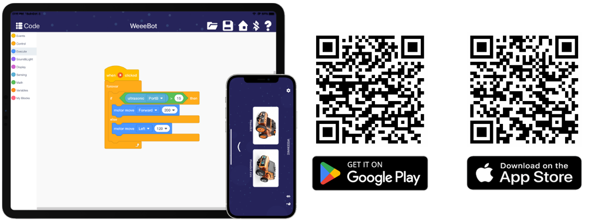 programmable app for WEEEMAKE robot platform
